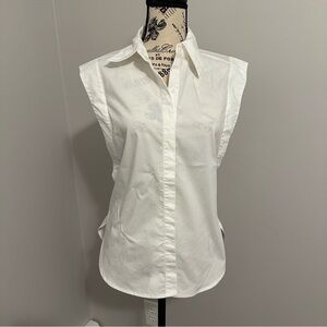 Lovely Classic White Sleeveless Shirt Express Size Small